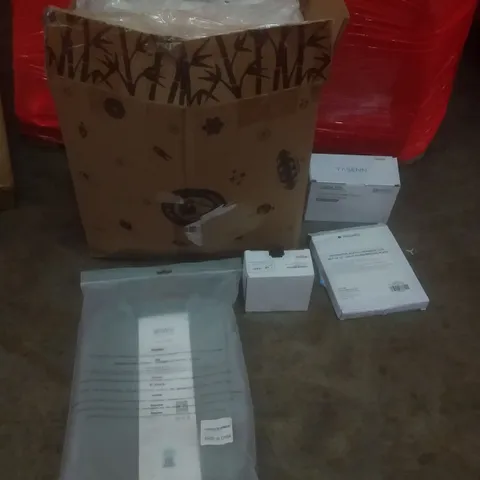 PALLET OF ASSORTED ITEMS INCLUDING LED STRING LIGHTS, LAPTOP SHOULDER BAG, HEXAGON TILES