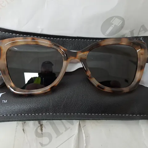 BOXED HUMMINGBIRD TORTOISE SHELL SUNGLASSES AND CLEANING CLOTH