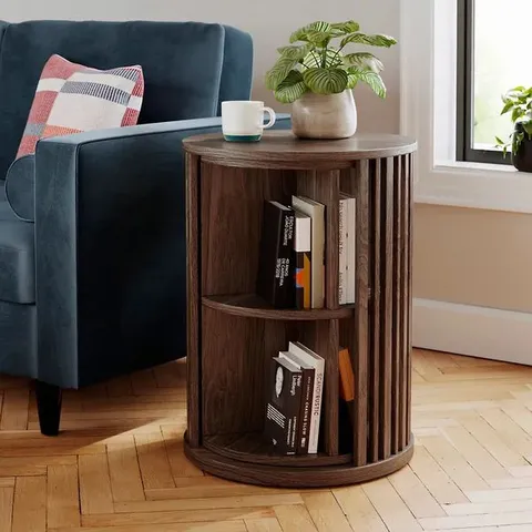 BOXED RIA ROTATING BOOKCASE - WALNUT