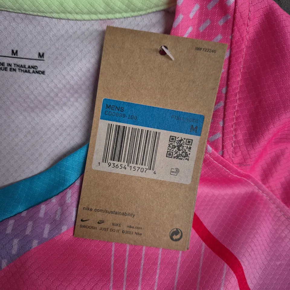 NIKE FC BARCELONA PINK SPOTIFY DRI-FIT FOOTBALL SHIRT – MEN’S SIZE M