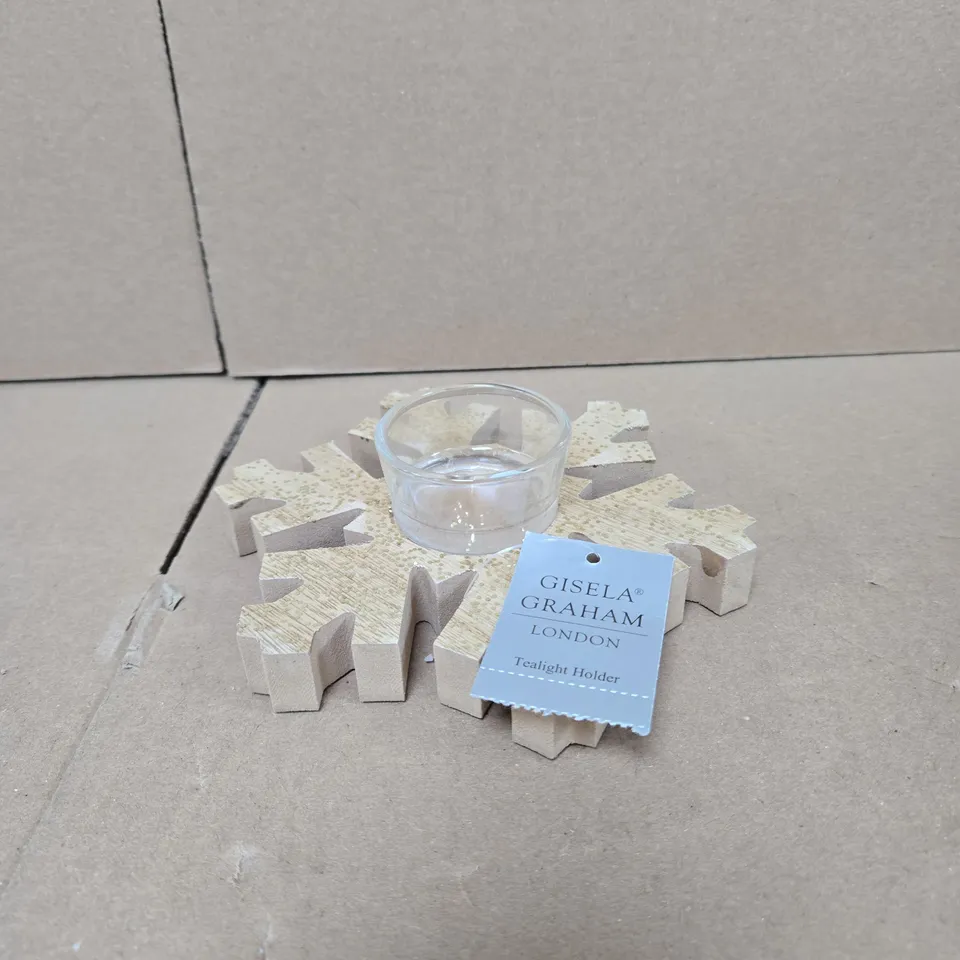 BOX OF APPROXIMATELY 10 X GISELA GRAHAM SNOWFLAKE CANDLE HOLDER