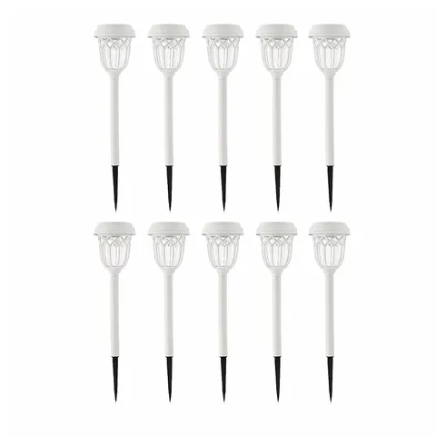 GARDEN STORIES CLASSIC SET OF 10 DUAL FUNCTION SOLAR GLASS STAKE LIGHTS BOXED