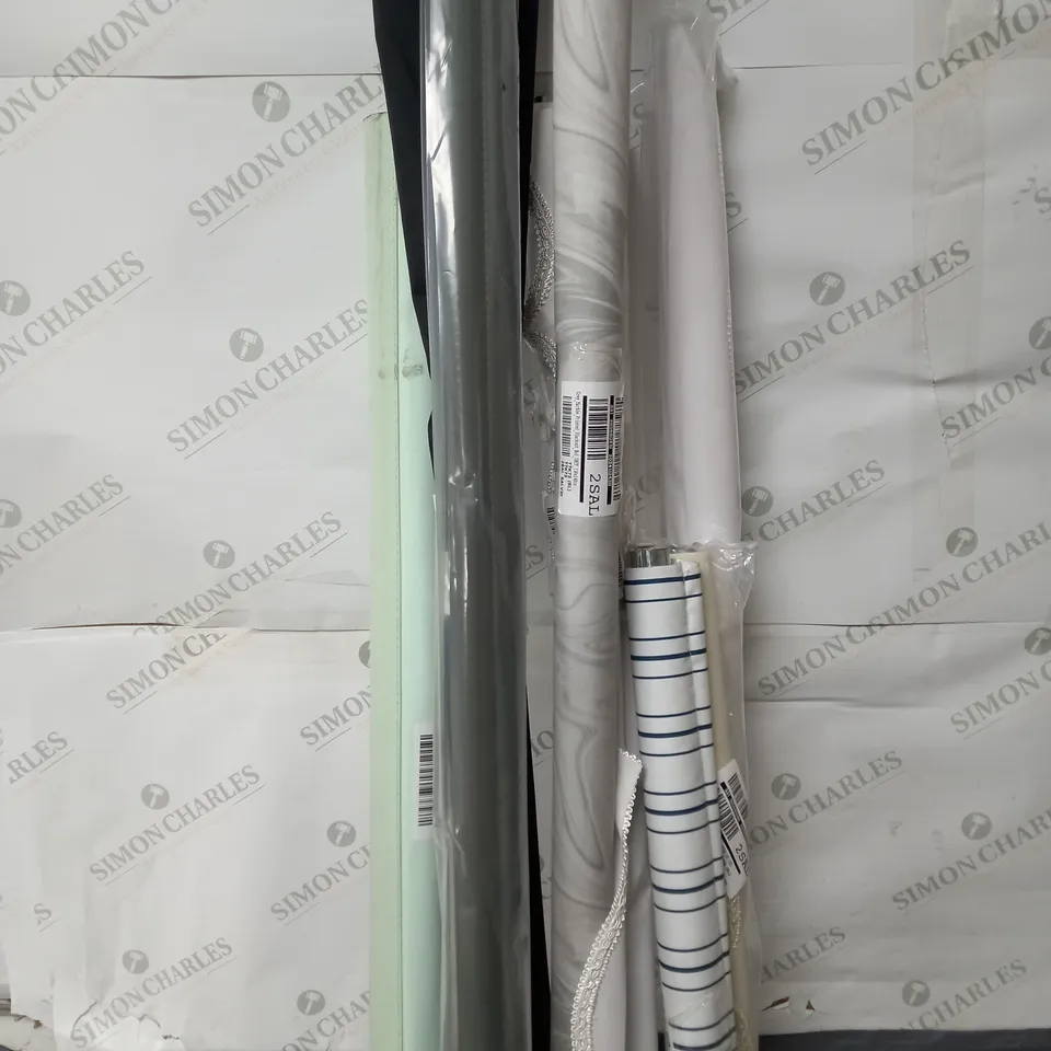 A SELECTION OF 8 ROLLER BLINDS IN VARIOUS COLOUR AND SIZES  -COLLECTION ONLY-