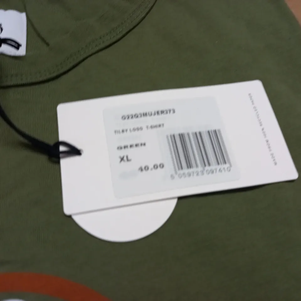 PRETTY GREEN TILBY LOGO T-SHIRT IN GREEN - XL
