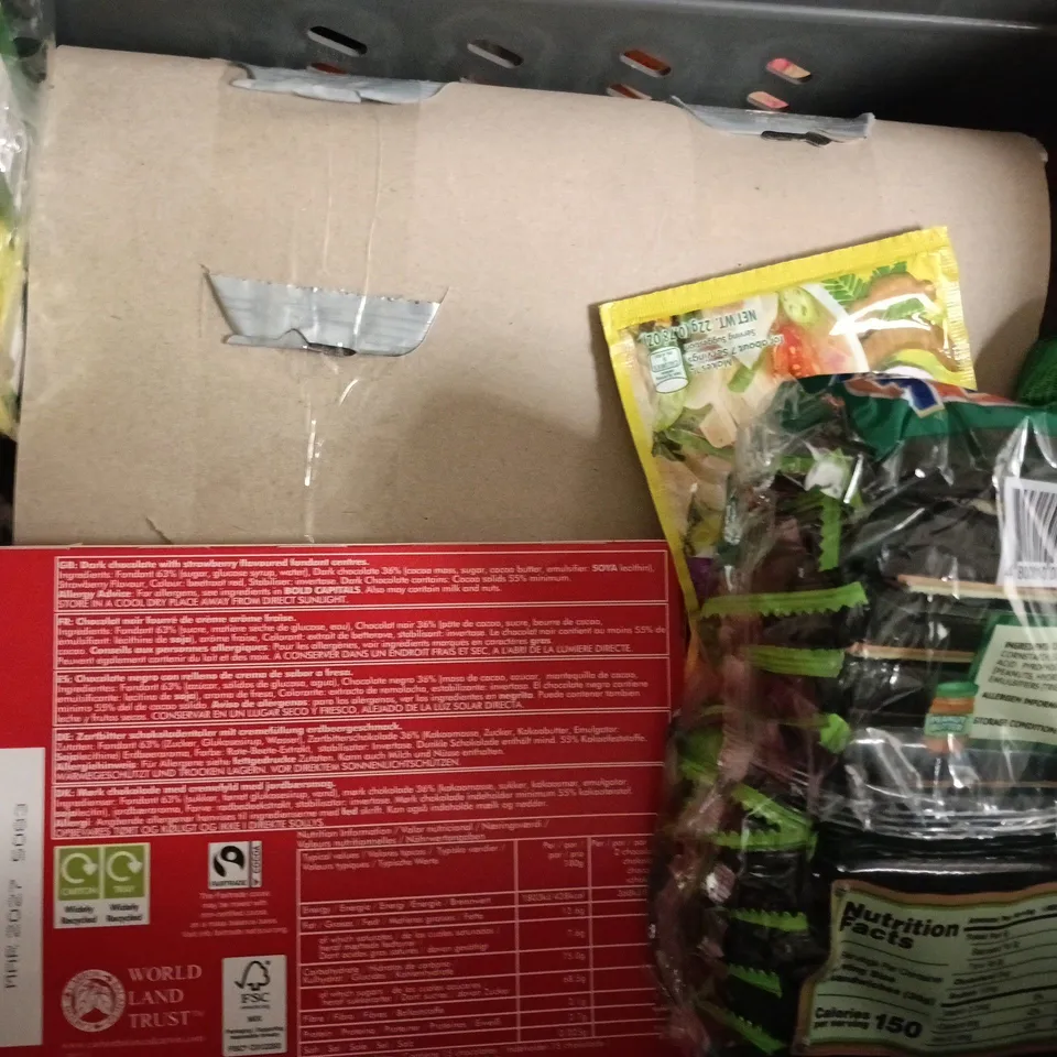 APPROXIMATELY 8 ASSORTED FOOD AND DRINK ITEMS TO INCLUDE GRIND COFFEE, PORK SCRATCHINGS, ETC