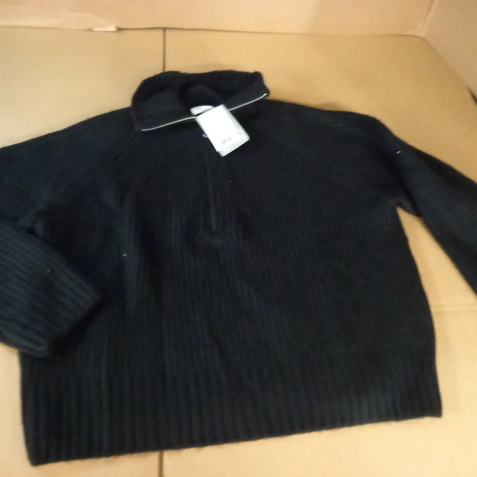 H&M HALF ZIP BLACK JUMPER - EU RL