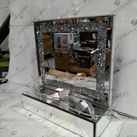 JULIEN MACDONALD LIGHT UP ENCAPSULATED CRYSTAL DRESSING TABLE MIRROR COLLECTION ONLY