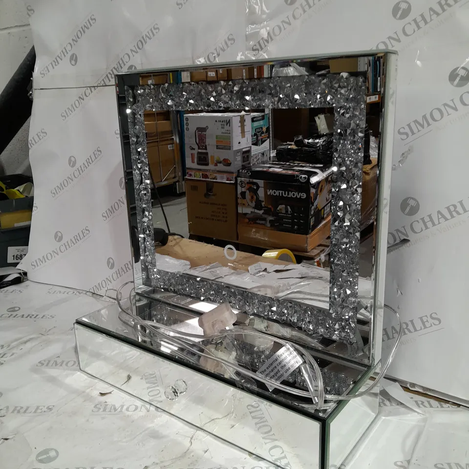 JULIEN MACDONALD LIGHT UP ENCAPSULATED CRYSTAL DRESSING TABLE MIRROR COLLECTION ONLY