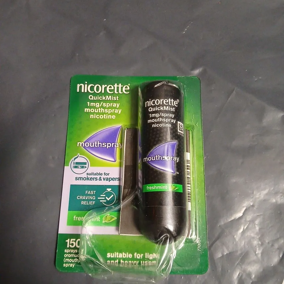 NICORETTE QUICKMIST NICOTINE MOUTH SPRAY – FRESHMINT, 1 MG PER SPRAY (150 SPRAYS)