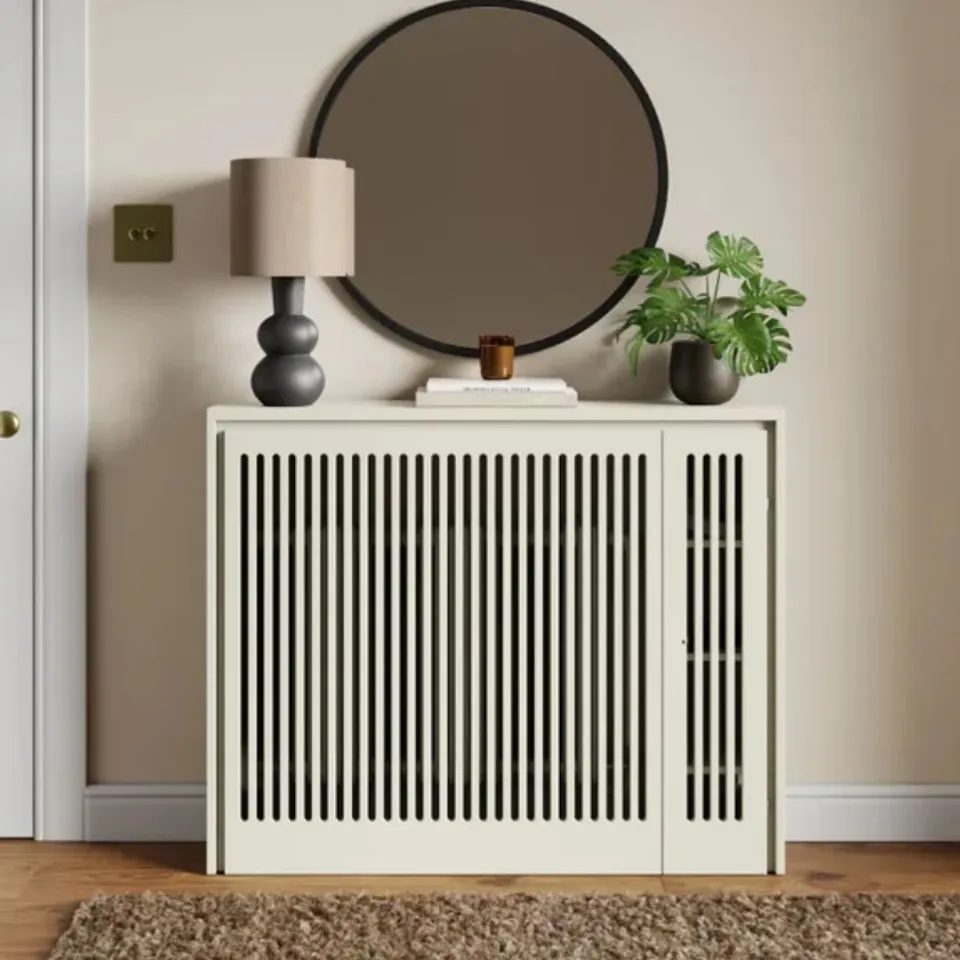 BOXED MARY RADIATOR COVER WITH STORAGE - STONE (1 BOX)