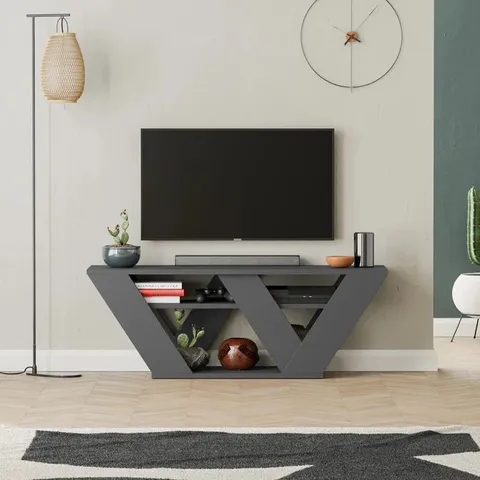 BOXED PIPRALLA TV SHELVING UNIT - BLACK (1 BOX)