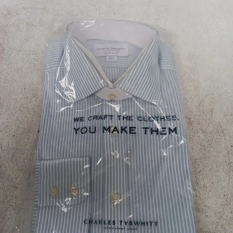 CHARLES TYRWHITT MEN’S BLUE STRIPE DRESS SHIRT (SEALED) – UK SIZE 16/41