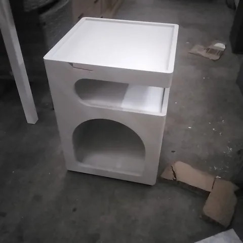 SMALL SIDE TABLE - MODERN NIGHTSTAND WITH STORAGE SHELF, SIDE TABLE FOR BEDROOM, LIVING ROOM, ENTRYWAY 
