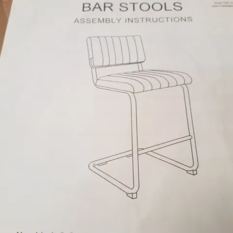 BOXED SET OF 2 GREEN VELVET BAR STOOLS