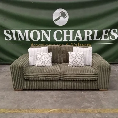 COSY FAUX FUR 2 SEATER SOFA - OLIVE