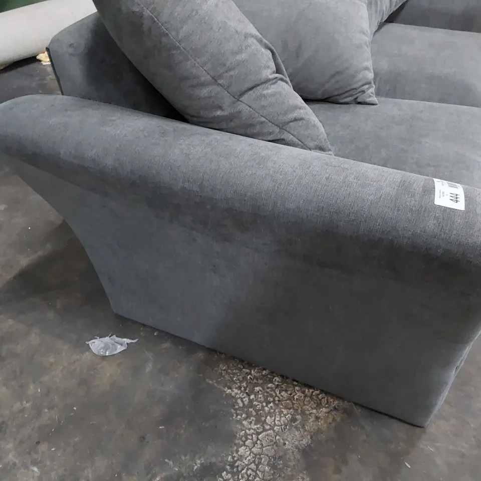 DESIGNER DURY TWO SEATER SOFA WITH SCATTER CUSHIONS GREY FABRIC 