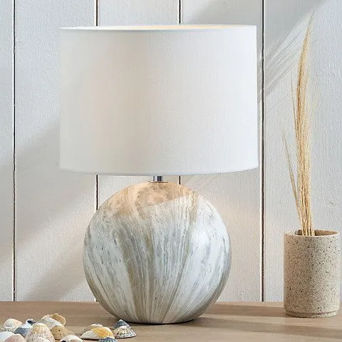 PACIFIC GREY STONE EFFECT CERAMIC TABLE LAMP 