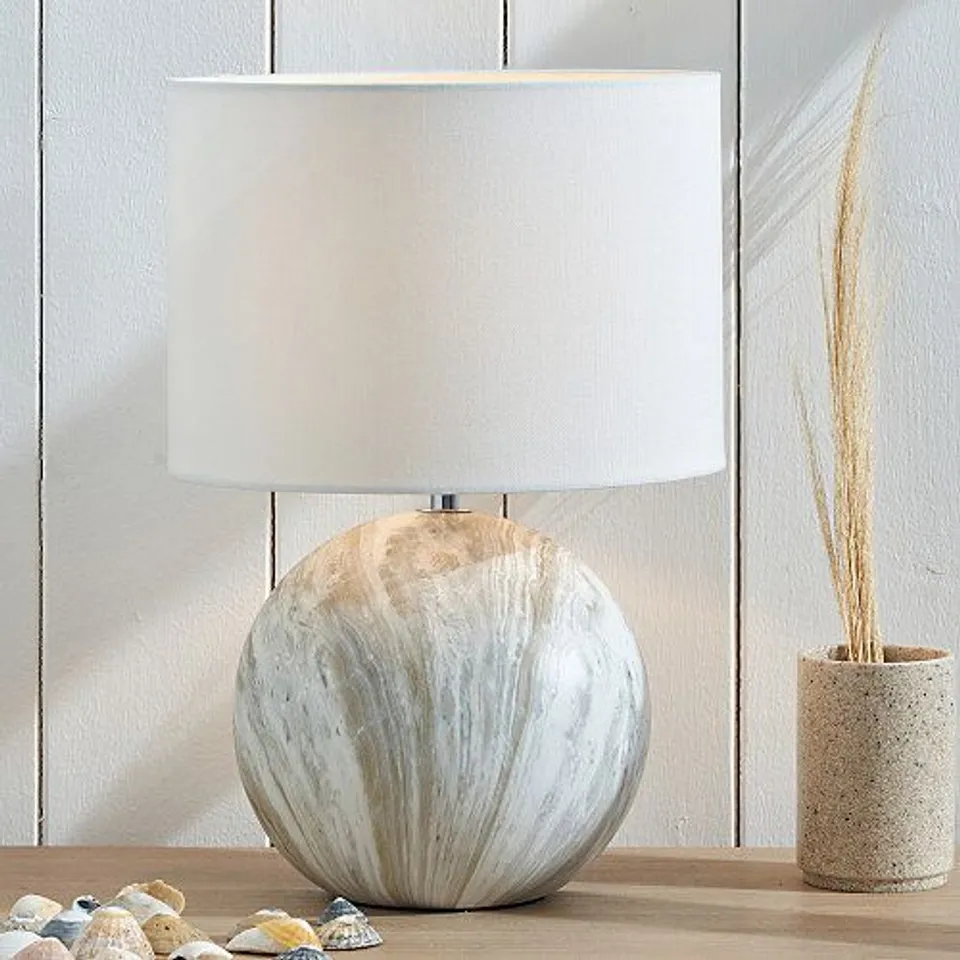PACIFIC GREY STONE EFFECT CERAMIC TABLE LAMP