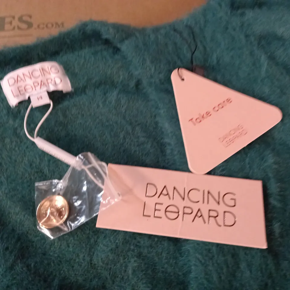 DANCING LEOPARD GREEN BUTTON UP JACKET - 14