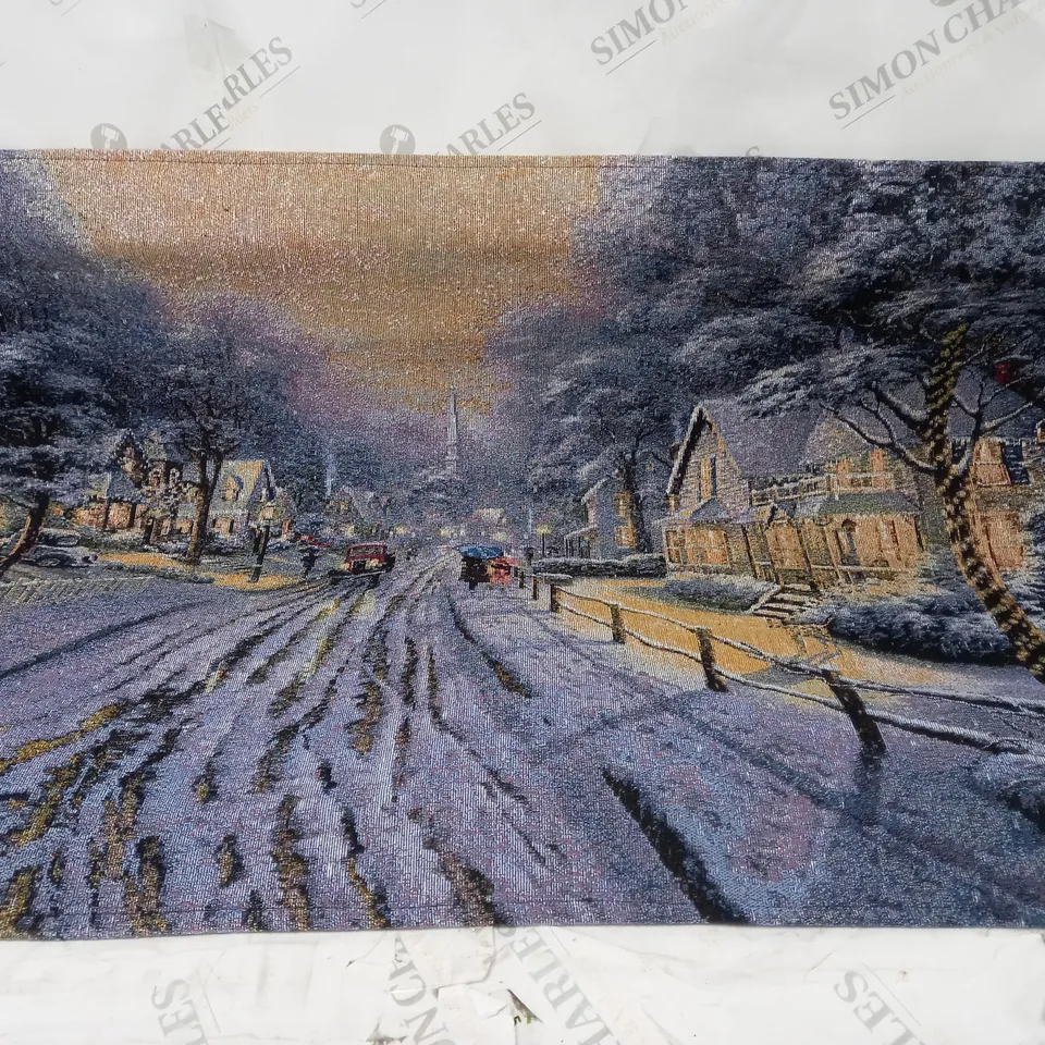 SNOWTIME HOMETOWN CHRISTMAS FIBRE OPTIC HANGING WALL TAPESTRY - 92cm x 66cm COLLECTION ONLY