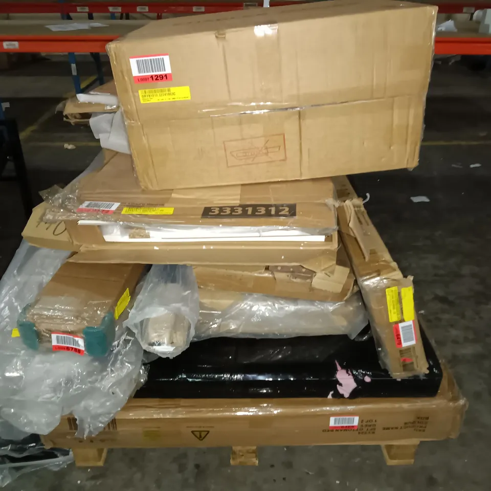 PALLET OF ASSORTED FLAT PACK FURNITURE PARTS 