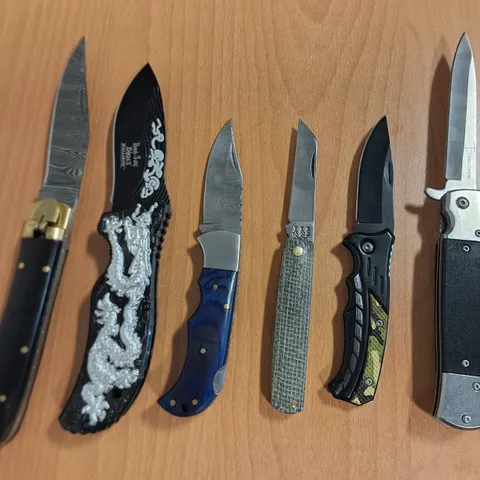 LOT OF 6 ASSORTED FOLDING POCKET KNIFES 