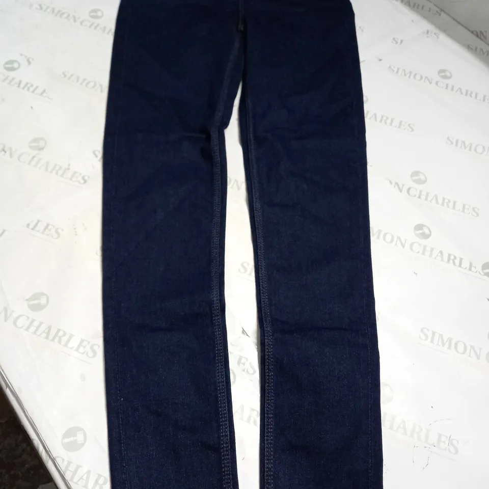 M&S THE IVY SUPERSOFT SKINNY HIGH RISE LONG JEANS IN DARK BLUE - SIZE 10