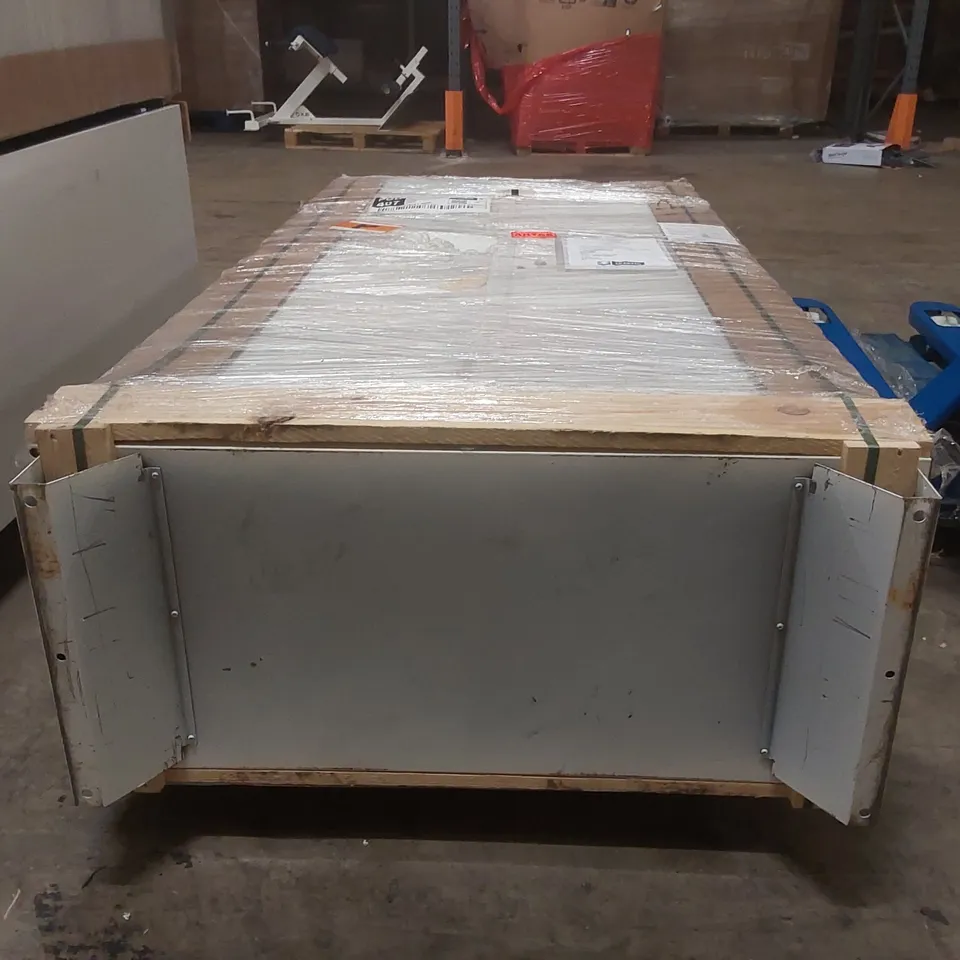 TALL WHITE METAL STORAGE CABINET 