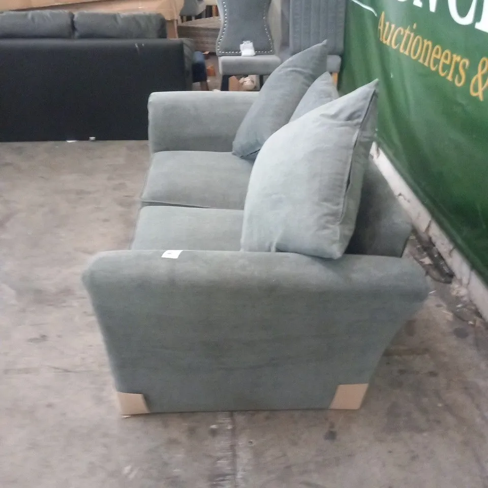 DESIGNER DURY GREY FABRIC TWO SEATER SOFA