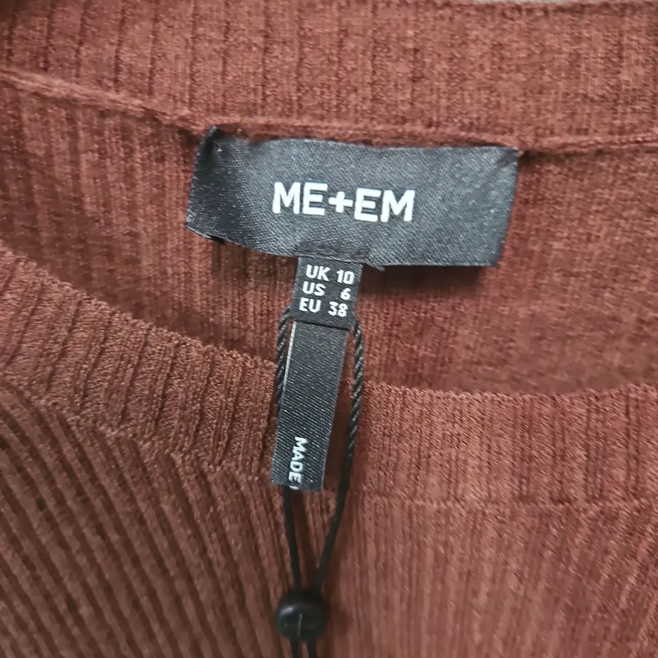 ME+EM WOMEN'S RIBBED KNIT SWEATER – RUST, UK 10 (EU 38)