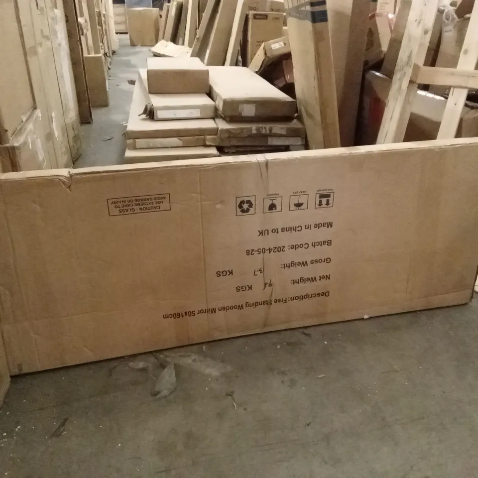 BOXED FREE STANDING WOODEN MIRROR 50 x 160cm