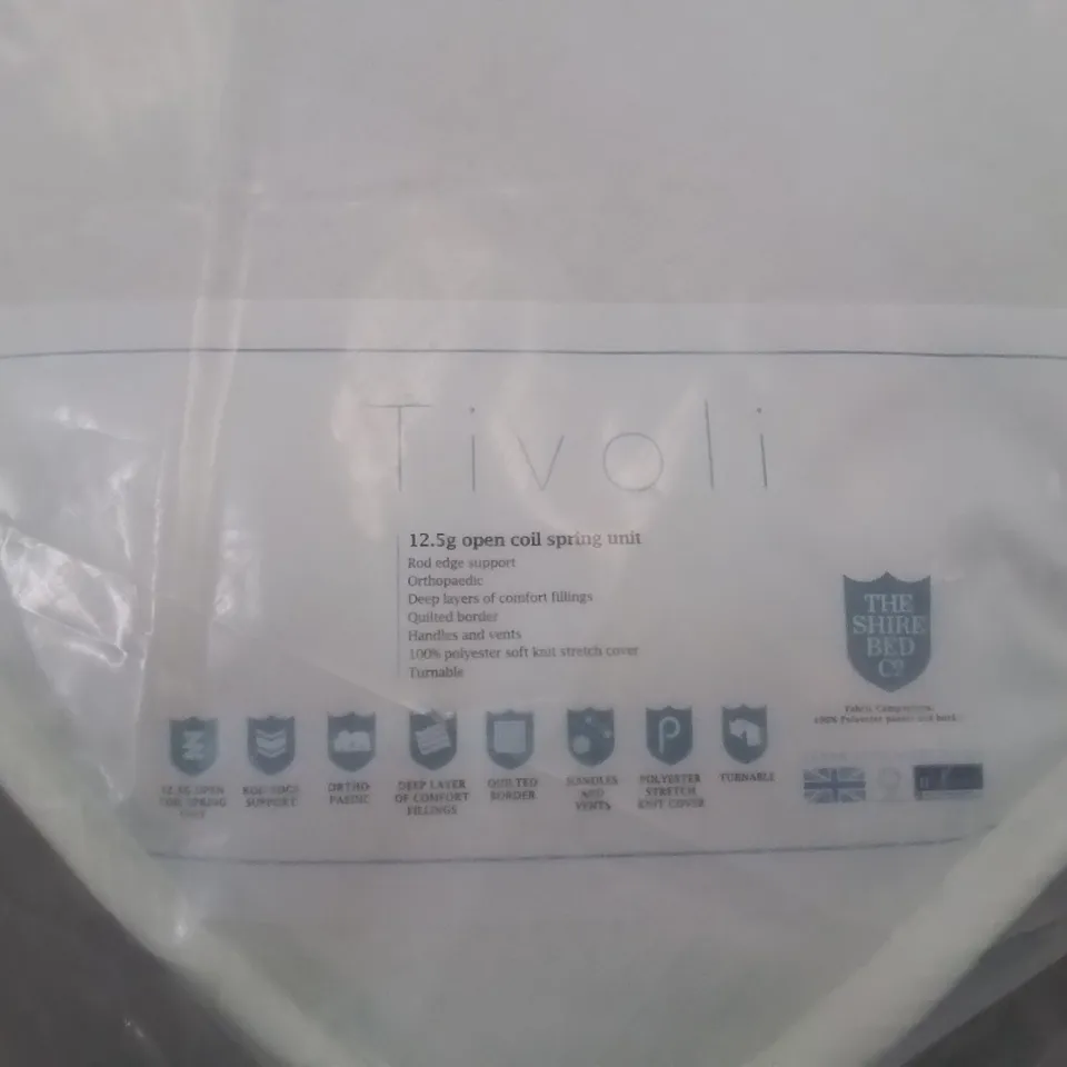 QUALITY BAGGED TIVOLI 12.5G OPEN COIL SPRING UNIT 4'6 DOUBLE MATTRESS 