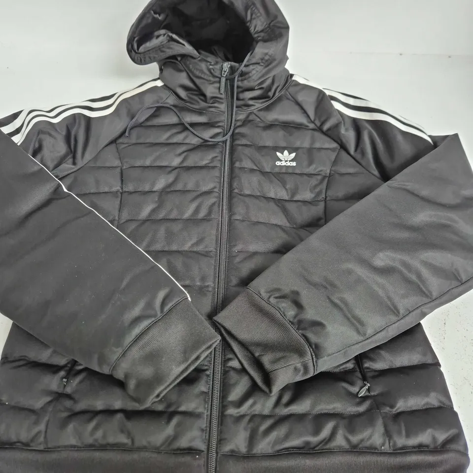 ADIDAS BLACK PUFFER JACKET - SIZE 14