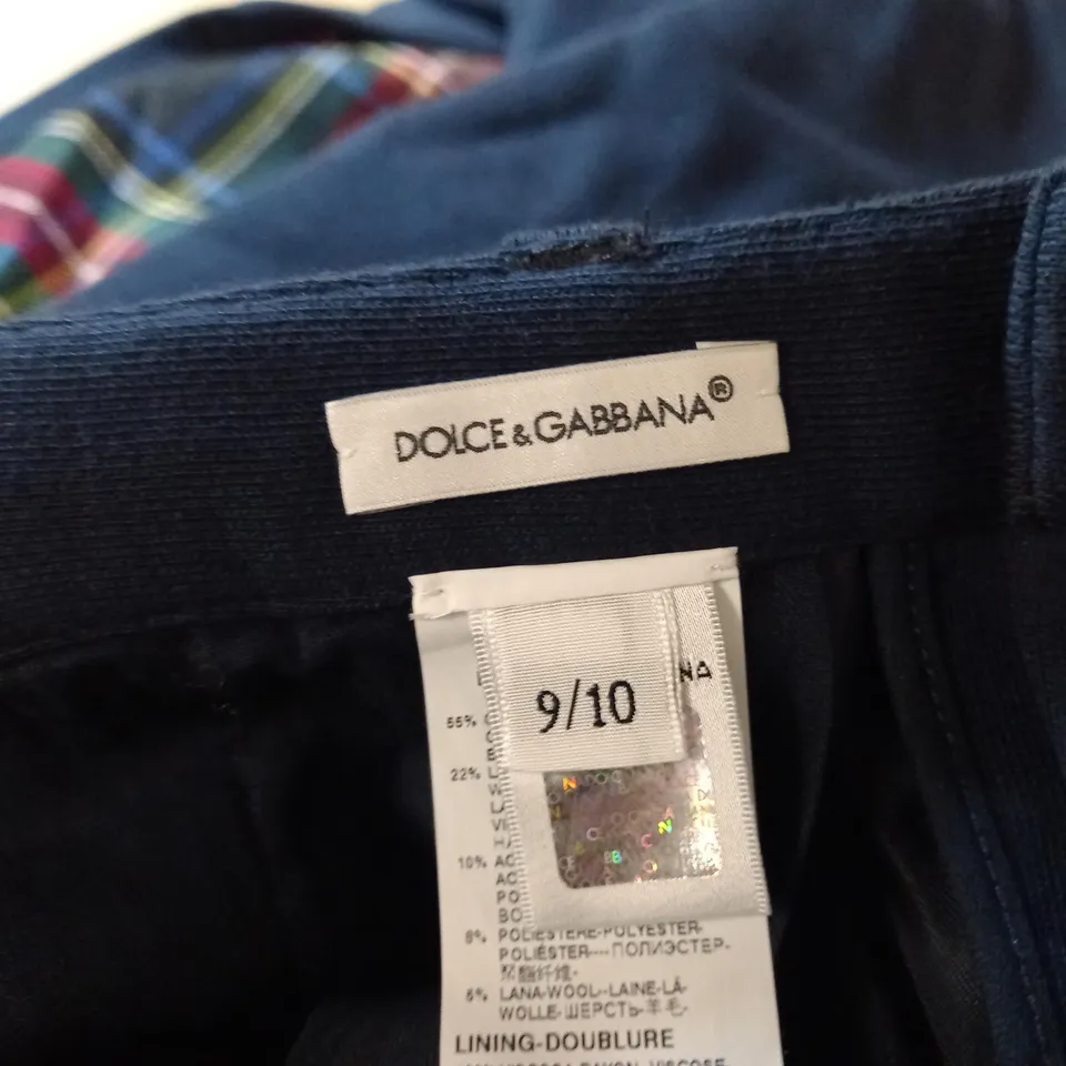 DOLCE & GABBANA TARTAN/BLUE TROUSERS - 9-10 YEARS
