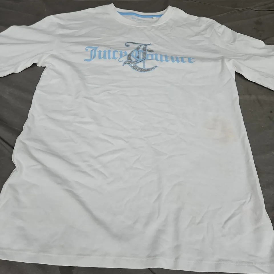 JUICY COUTURE LOGO KIDS T-SHIRT, WHITE - UK SIZE 12-13 YEARS 