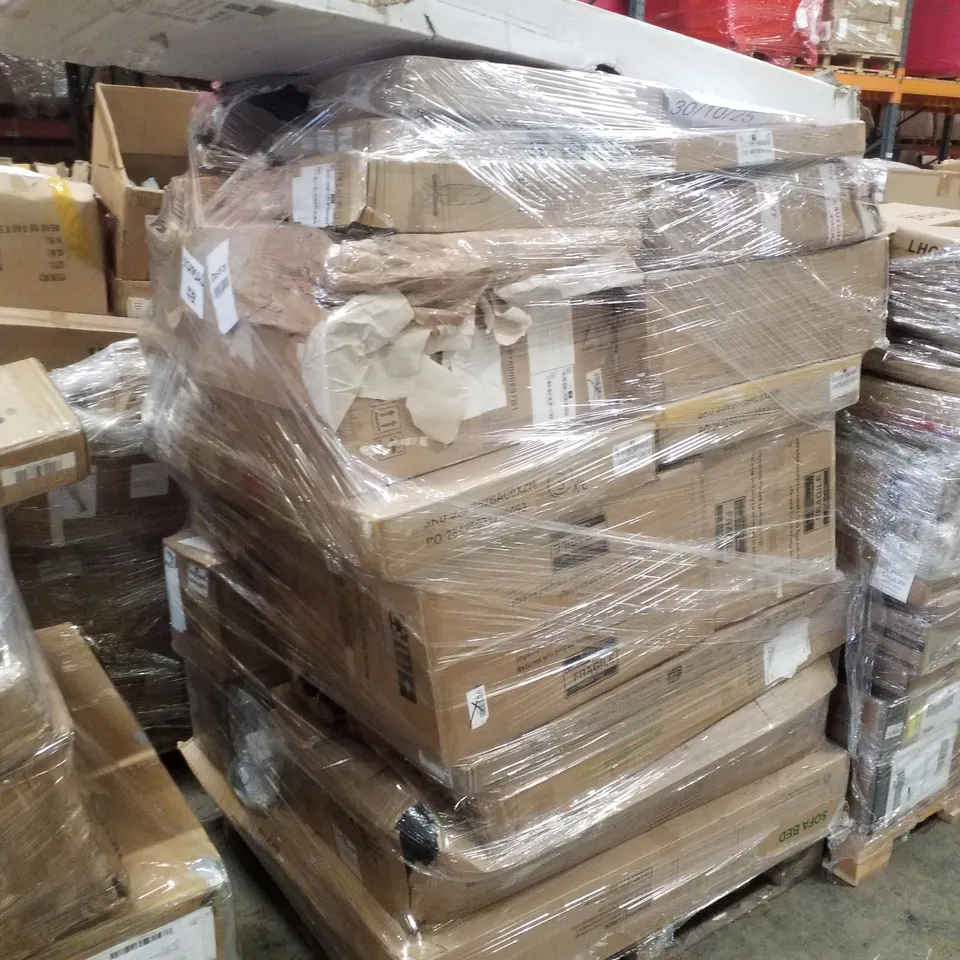 PALLET CONTAINING ASSORTED PRODUCTS INCLUDING SOFA BED, KIDS SCOOTER & 1800×600CM HEATED TOWEL RAIL