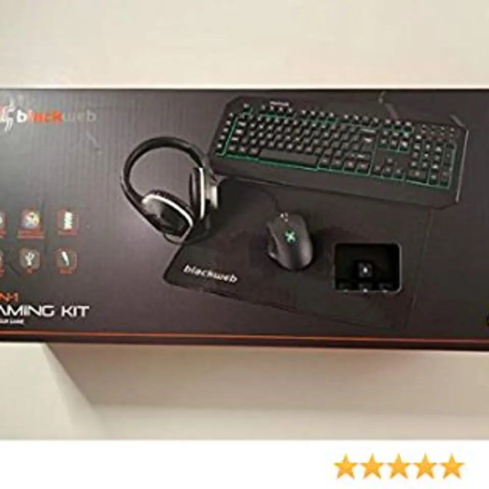 BRAND NEW BOXED BLACK WEB 4 IN 1 GAMING KIT INCLUDING; MOUSE, KEYBOARD, HEADSET AND MOUSE MAT