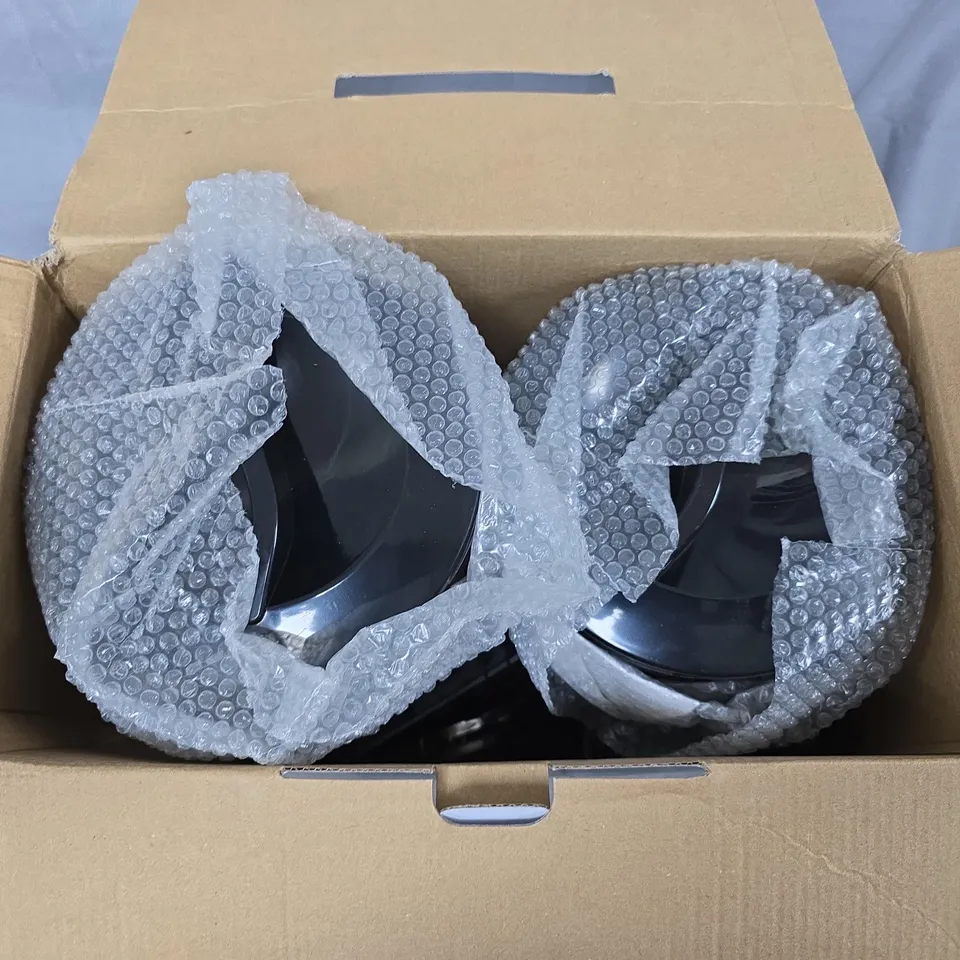 SWAN DOUBLE CEREAL DISPENSER SET – TWO  JARS WITH BLACK LIDS, BOXED