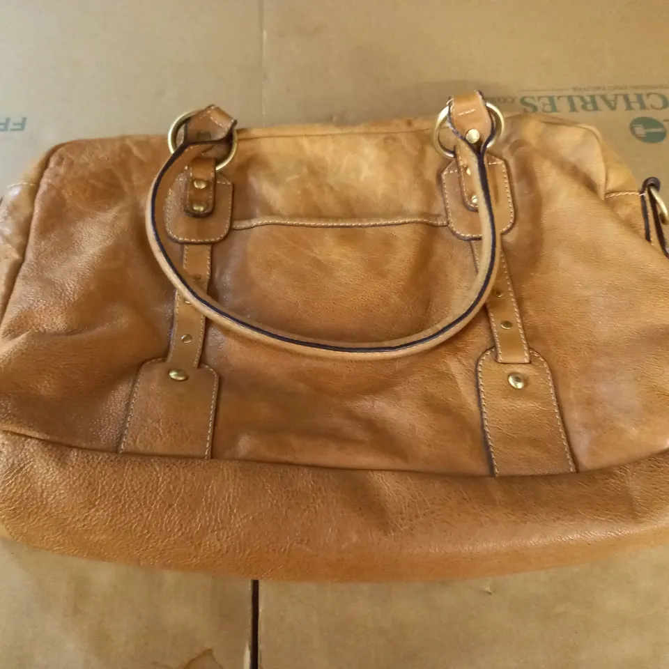 STORKSAK LIGHT BROWN LEATHER BAG