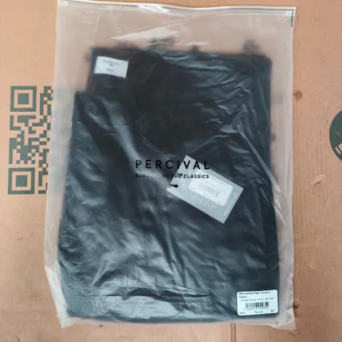 BAGGED PERCIVAL SEB INVERTED PLEAT TROUSERS IN BLACK SIZE 34S