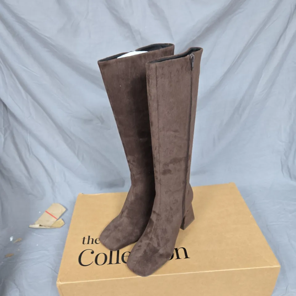 BROWN SUEDE KNEE-HIGH BOOTS – WOMEN'S FOOTWEAR UK 6
