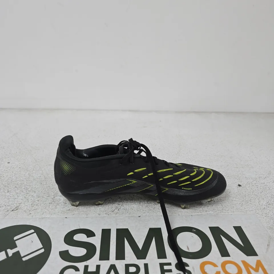 ADIDAS PREDATOR FOOTBALL BOOTS – UK 5 (US 6) – BLACK WITH NEON