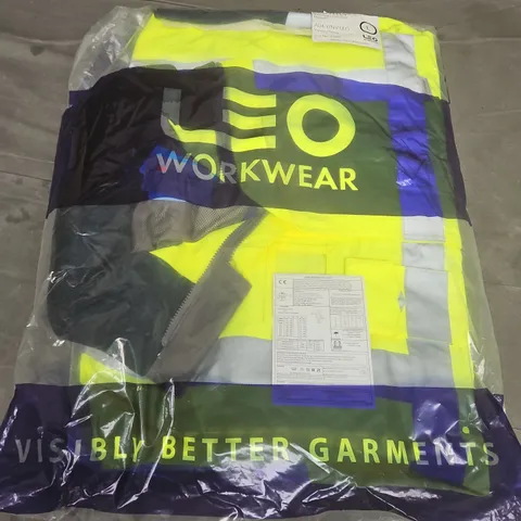 BAGGED LEO WORKWEAR CLOVELLY BREATHABLE EXECUTIVE ANORAK IN YELLOW/NAVY (AO4-Y/NV-LEO) - LARGE