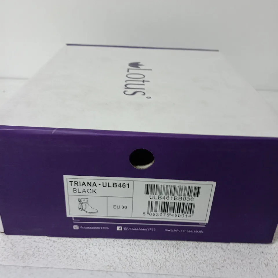 BOXED LOTUS TRIANA ULB461 BLACK BOOTS, UK 3 (EU 36)