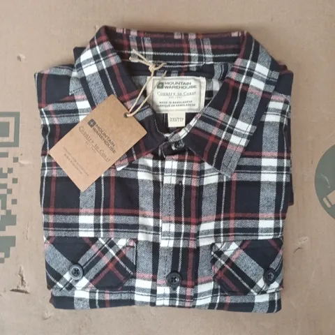 MOUNTAIN WAREHOUSE TRACE FLANNEL LONG SLEEVE SHIRT IN BLUE/MULTI SIZE XXS