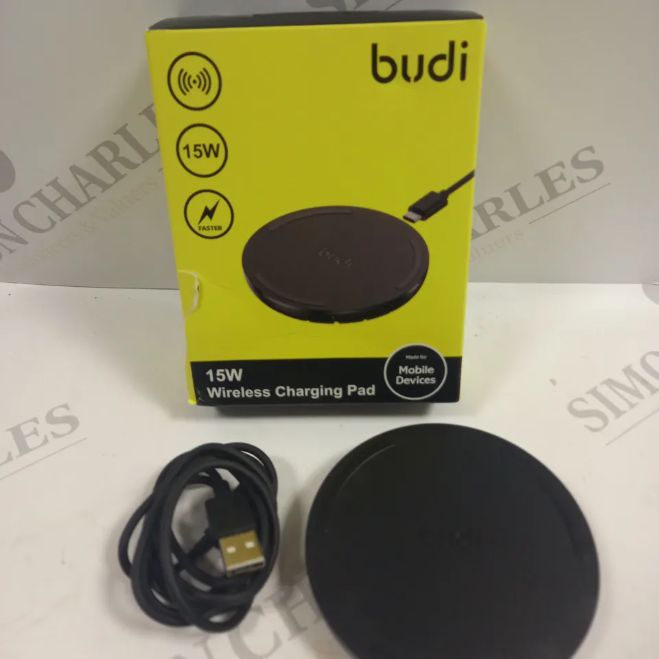 BOXED BUDI 15W WIRELESS CHARGING PAD 