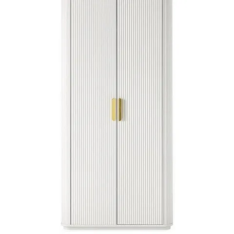 BOXED CARINA 2 DOOR PLINTH WARDROBE - WHITE (3 BOXES)