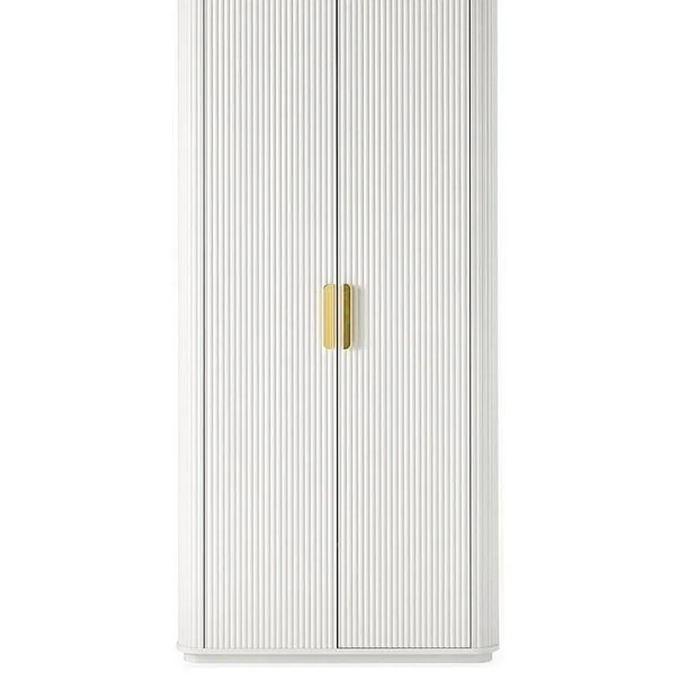 BOXED CARINA 2 DOOR PLINTH WARDROBE - WHITE (3 BOXES)