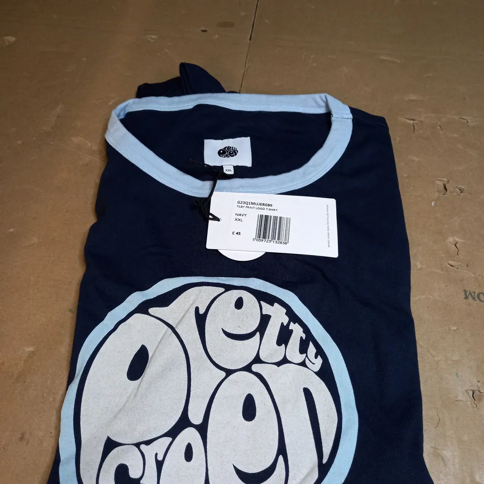 PRETTY GREEN TILBY PRINT LOGO T-SHIRT SIZE XXL