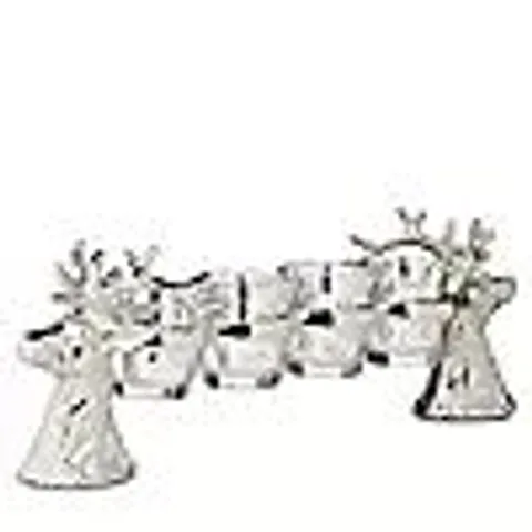 BOXED HOMEWORK STORIES 35CM 4 GLASS STAG CANDLE HOLDER DISPLAY